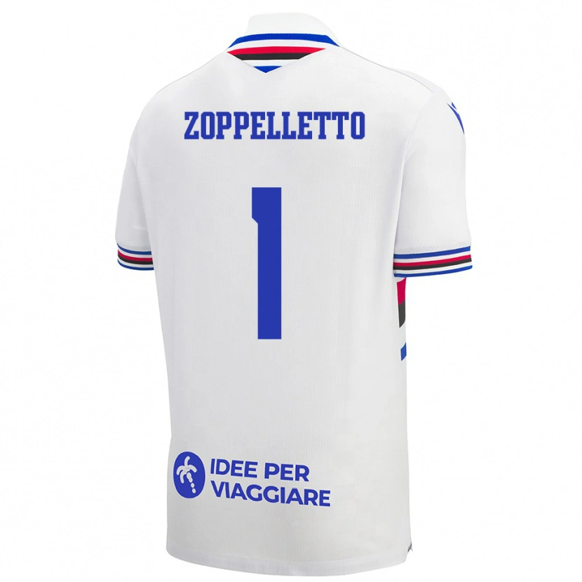 Danxen Hombre Camiseta David Zoppelletto #1 Blanco Azul Rojo 2ª Equipación 2025/26 La Camisa