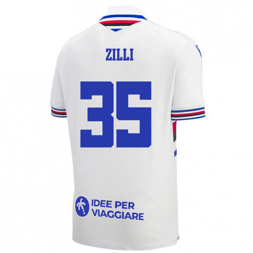 Danxen Hombre Camiseta Elisa Zilli #35 Blanco Azul Rojo 2ª Equipación 2025/26 La Camisa