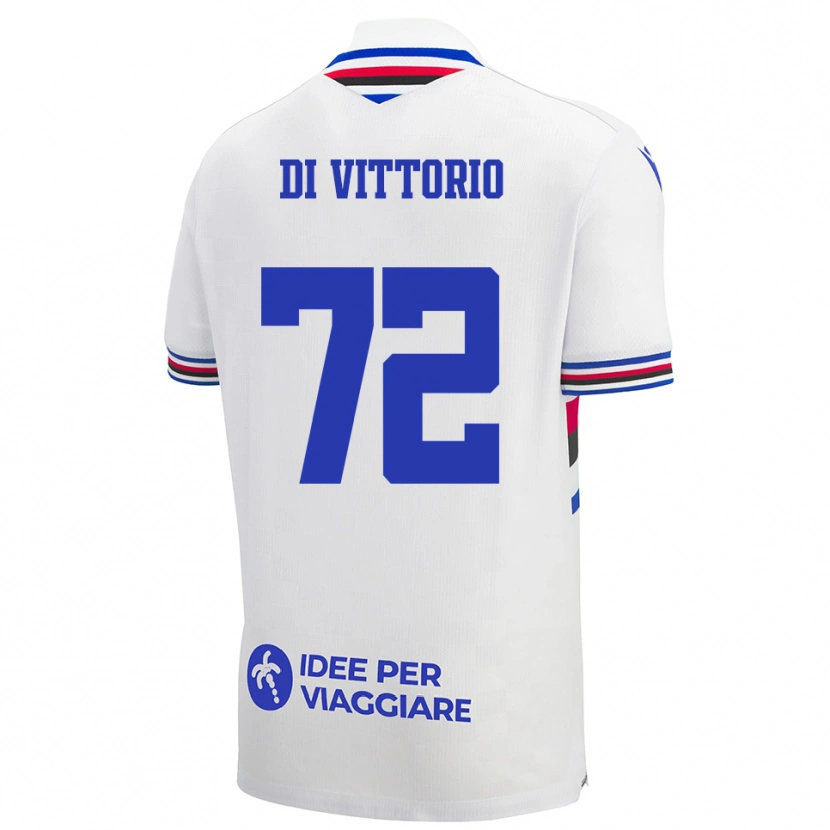 Danxen Hombre Camiseta Irene Di Vittorio #72 Blanco Azul Rojo 2ª Equipación 2025/26 La Camisa