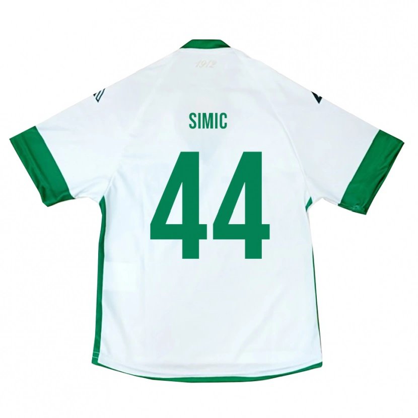 Danxen Hombre Camiseta Lorenco Simic #44 Blanco Verde Azul 2ª Equipación 2025/26 La Camisa