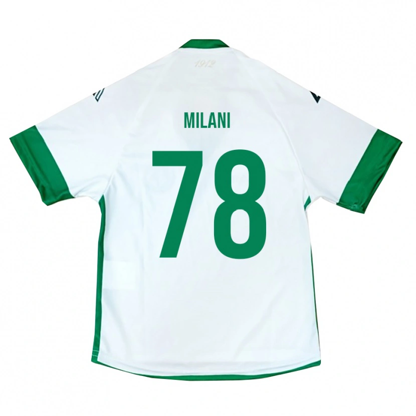 Danxen Hombre Camiseta Alessandro Milani #78 Blanco Verde Azul 2ª Equipación 2025/26 La Camisa