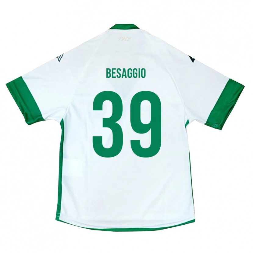 Danxen Hombre Camiseta Michele Besaggio #39 Blanco Verde Azul 2ª Equipación 2025/26 La Camisa