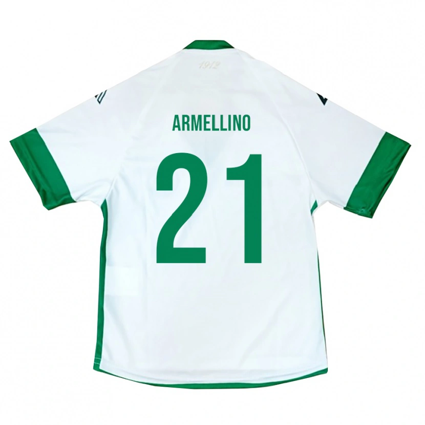 Danxen Hombre Camiseta Marco Armellino #21 Blanco Verde Azul 2ª Equipación 2025/26 La Camisa