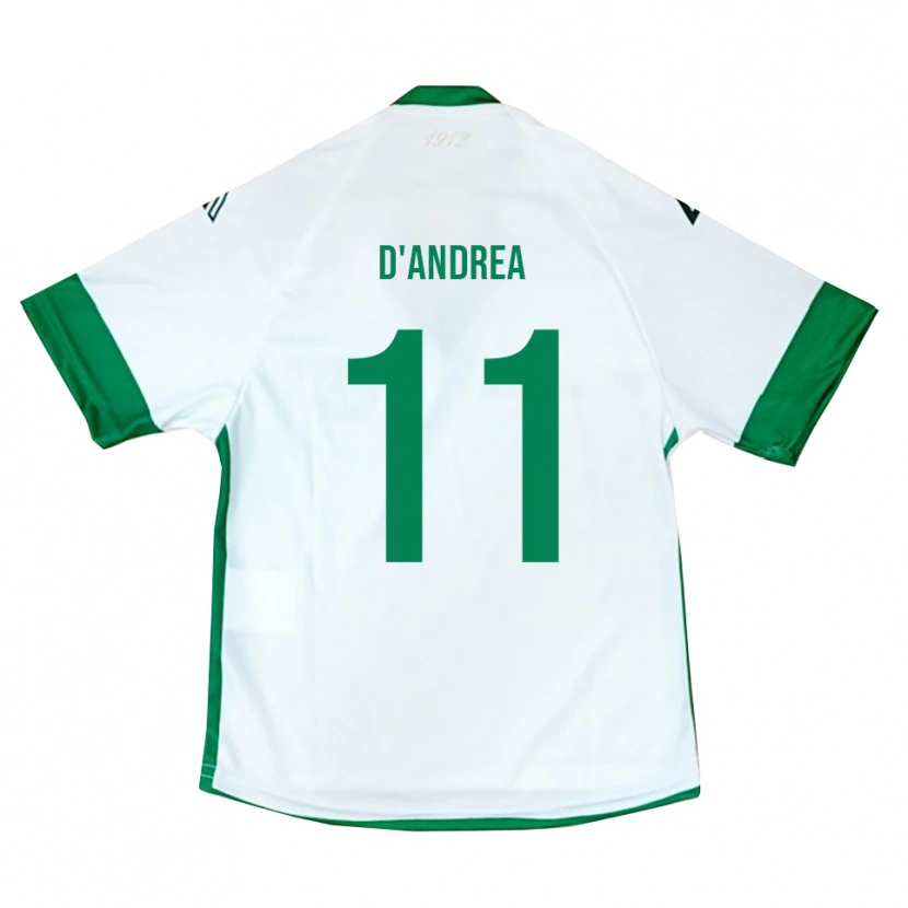 Danxen Hombre Camiseta Luca D'andrea #11 Blanco Verde Azul 2ª Equipación 2025/26 La Camisa