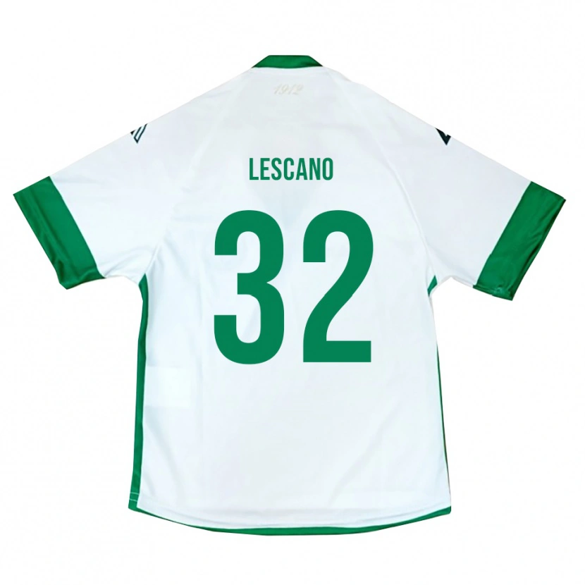 Danxen Hombre Camiseta Facundo Lescano #32 Blanco Verde Azul 2ª Equipación 2025/26 La Camisa