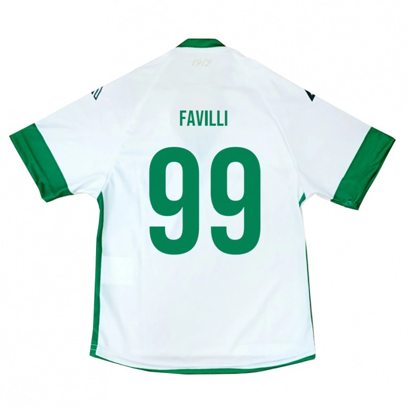 Danxen Hombre Camiseta Andrea Favilli #99 Blanco Verde Azul 2ª Equipación 2025/26 La Camisa