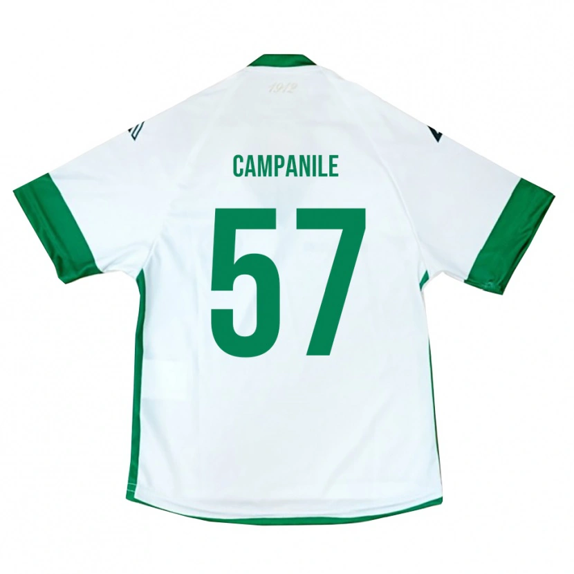 Danxen Hombre Camiseta Alessandro Campanile #57 Blanco Verde Azul 2ª Equipación 2025/26 La Camisa