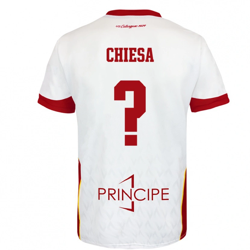 Danxen Hombre Camiseta Riccardo Chiesa #0 Blanco Rojo 2ª Equipación 2025/26 La Camisa