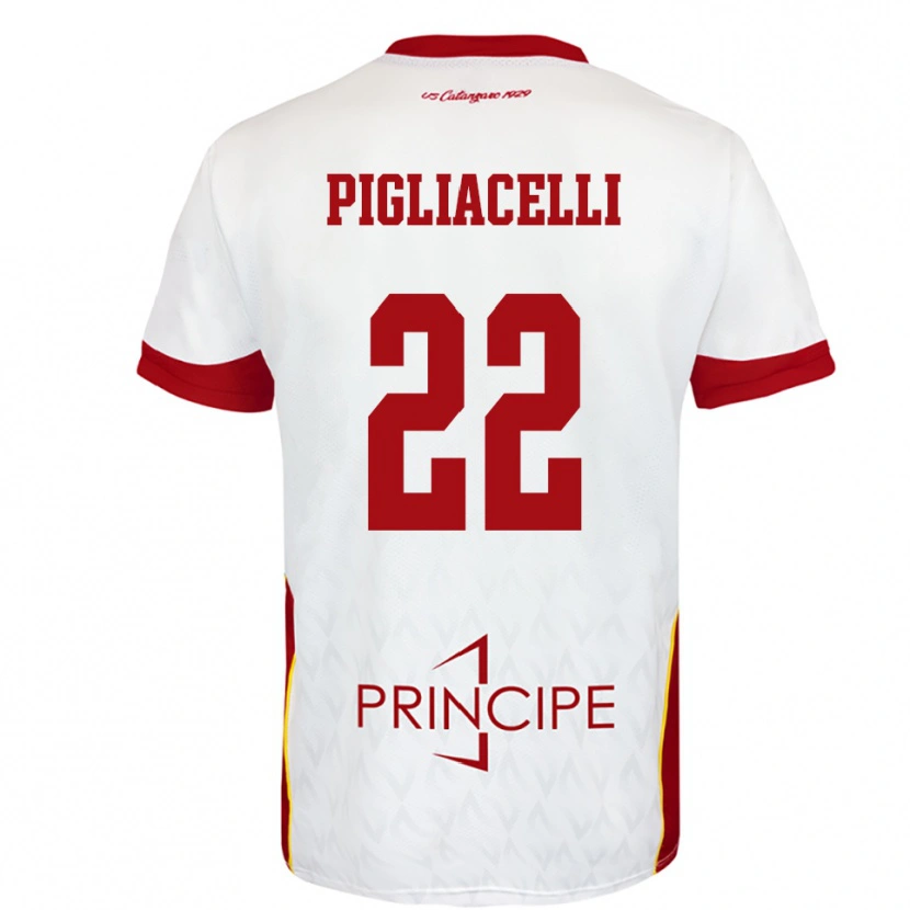 Danxen Hombre Camiseta Mirko Pigliacelli #22 Blanco Rojo 2ª Equipación 2025/26 La Camisa