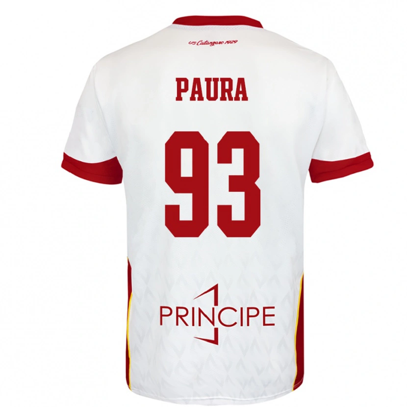 Danxen Hombre Camiseta Mario Paura #93 Blanco Rojo 2ª Equipación 2025/26 La Camisa
