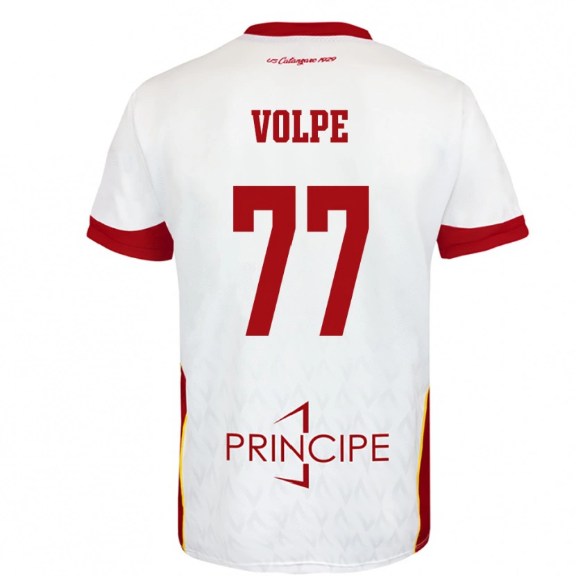 Danxen Hombre Camiseta Giovanni Volpe #77 Blanco Rojo 2ª Equipación 2025/26 La Camisa