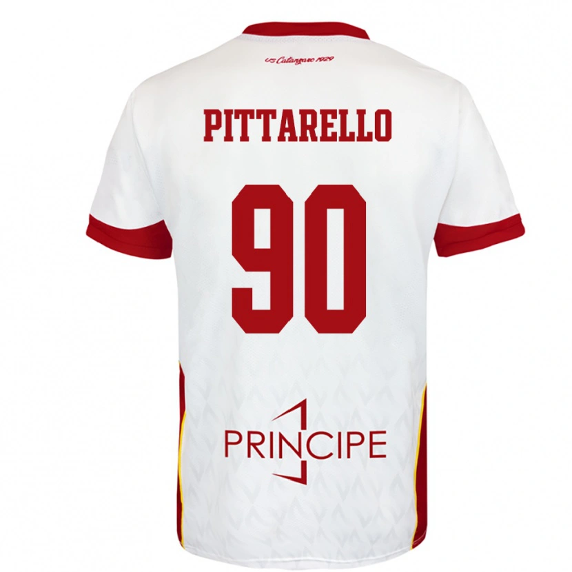 Danxen Hombre Camiseta Filippo Pittarello #90 Blanco Rojo 2ª Equipación 2025/26 La Camisa