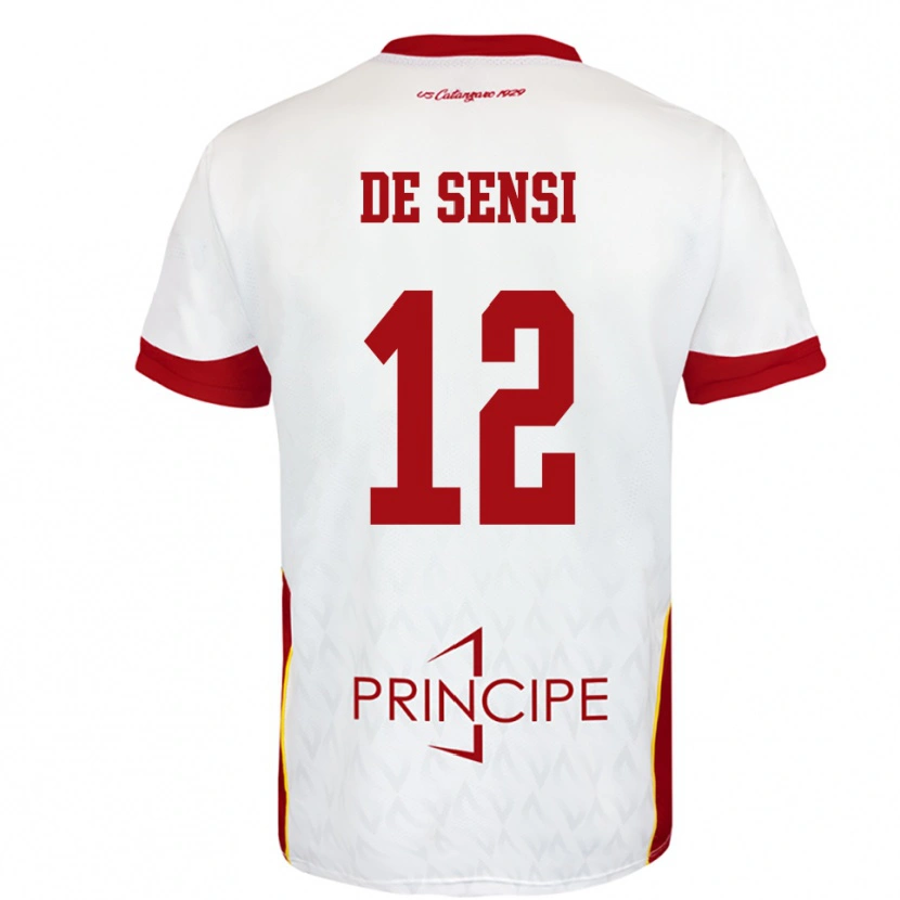 Danxen Hombre Camiseta Giuseppe De Sensi #12 Blanco Rojo 2ª Equipación 2025/26 La Camisa