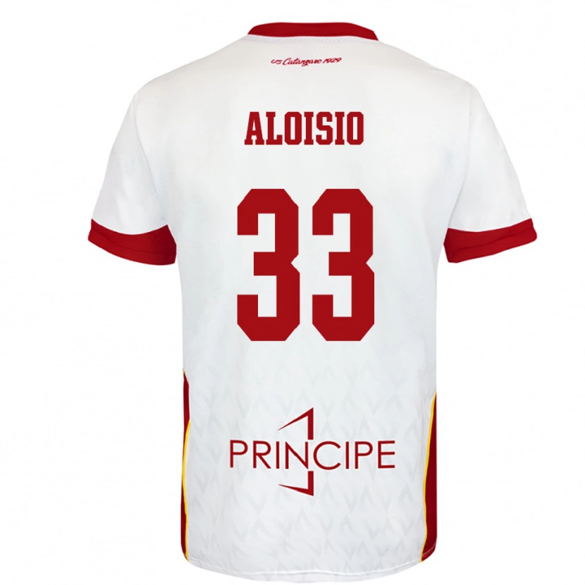 Danxen Hombre Camiseta Cristian Aloisio #33 Blanco Rojo 2ª Equipación 2025/26 La Camisa