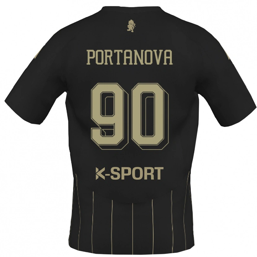 Danxen Hombre Camiseta Denis Portanova #90 Gris Blanco 2ª Equipación 2025/26 La Camisa