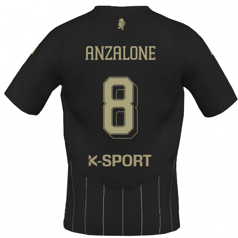 Danxen Hombre Camiseta Mattia Anzalone #8 Gris Blanco 2ª Equipación 2025/26 La Camisa