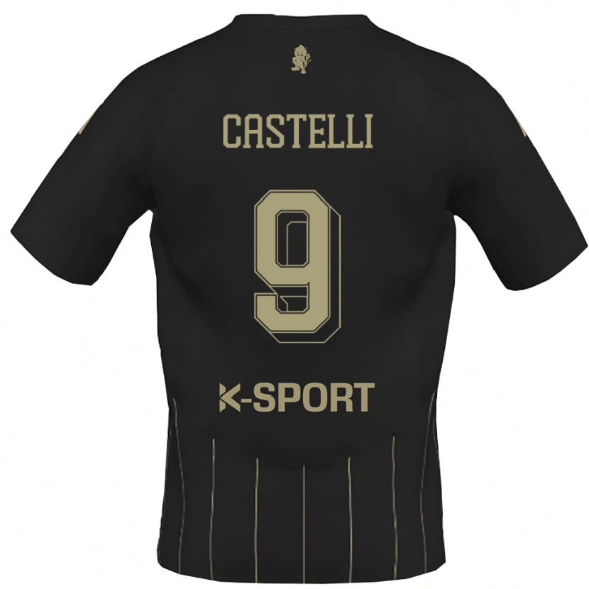 Danxen Hombre Camiseta Davide Castelli #9 Gris Blanco 2ª Equipación 2025/26 La Camisa