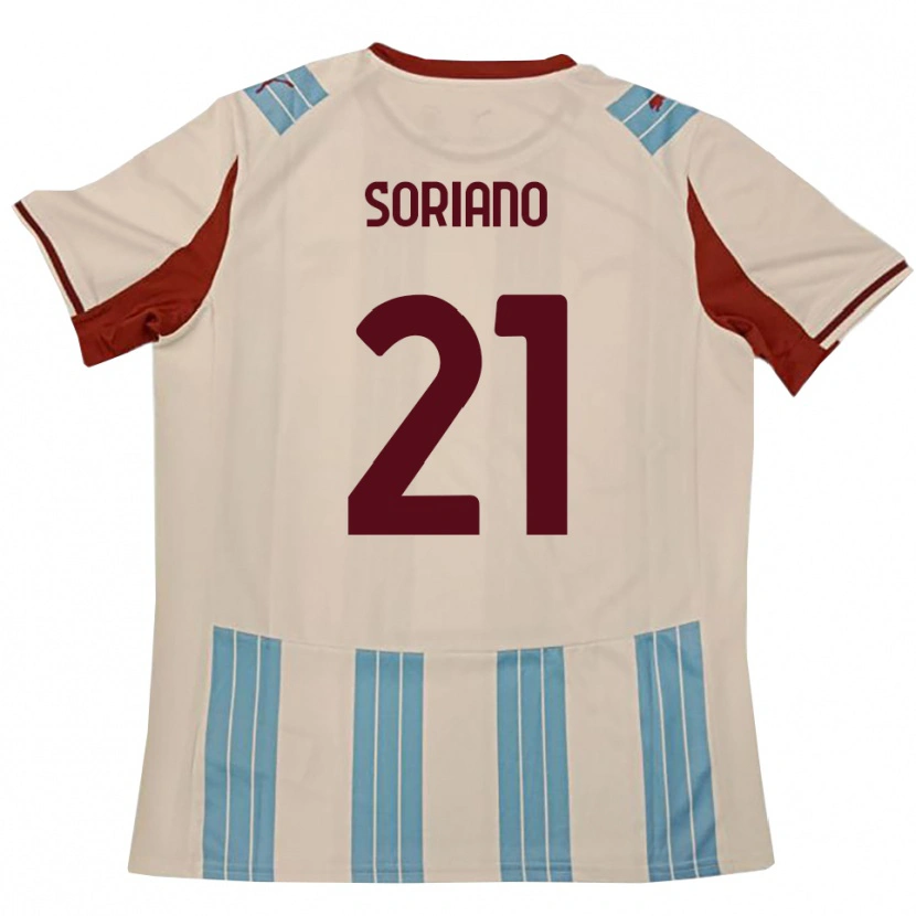 Danxen Hombre Camiseta Roberto Soriano #21 Azul Celeste Blanco 2ª Equipación 2025/26 La Camisa