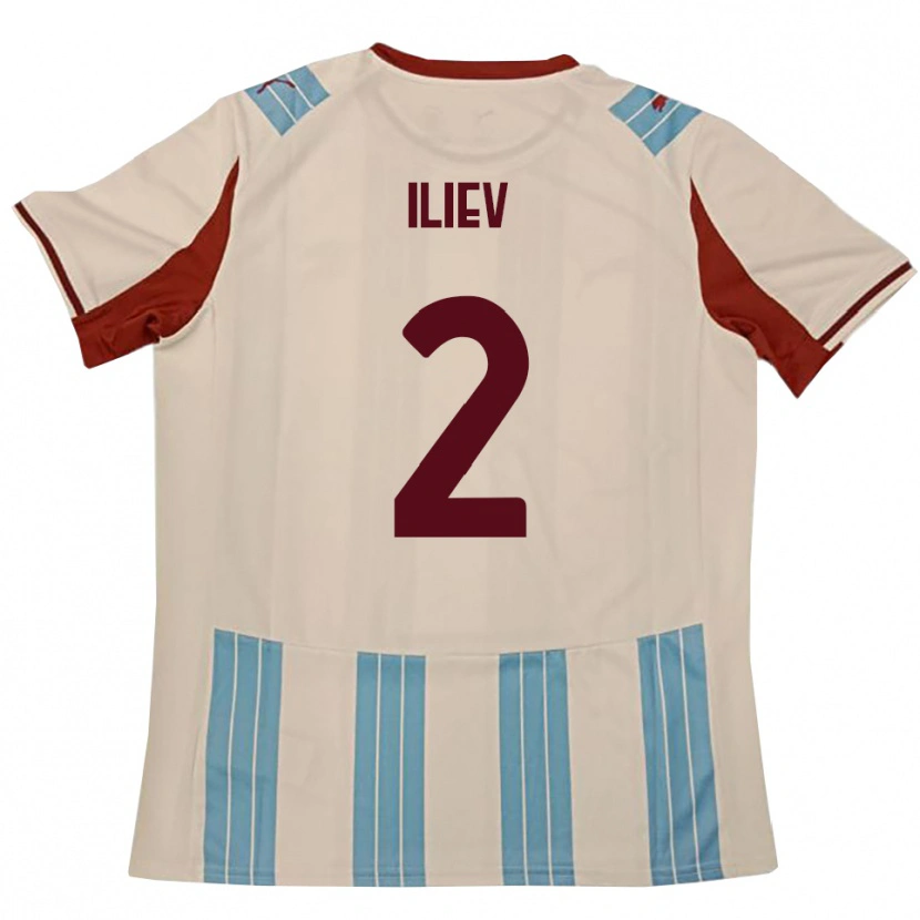 Danxen Hombre Camiseta Mario Iliev #2 Azul Celeste Blanco 2ª Equipación 2025/26 La Camisa