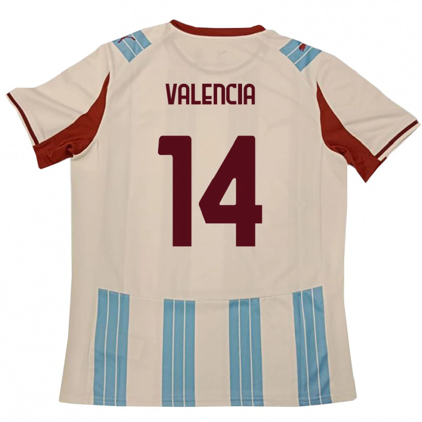 Danxen Hombre Camiseta Diego Valencia #14 Azul Celeste Blanco 2ª Equipación 2025/26 La Camisa
