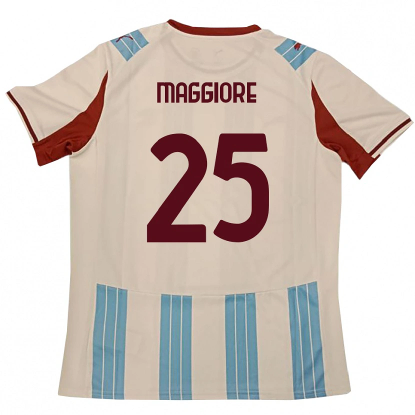 Danxen Hombre Camiseta Giulio Maggiore #25 Azul Celeste Blanco 2ª Equipación 2025/26 La Camisa