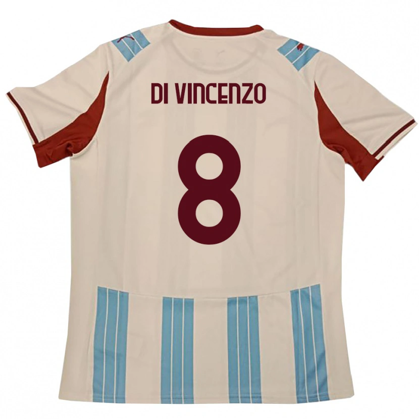 Danxen Hombre Camiseta Edoardo Di Vincenzo #8 Azul Celeste Blanco 2ª Equipación 2025/26 La Camisa