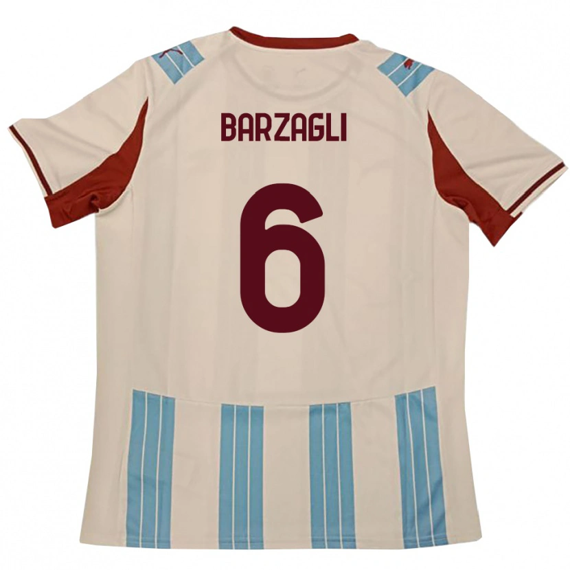 Danxen Hombre Camiseta Gabriele Barzagli #6 Azul Celeste Blanco 2ª Equipación 2025/26 La Camisa
