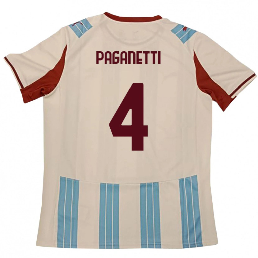 Danxen Hombre Camiseta Giacomo Paganetti #4 Azul Celeste Blanco 2ª Equipación 2025/26 La Camisa