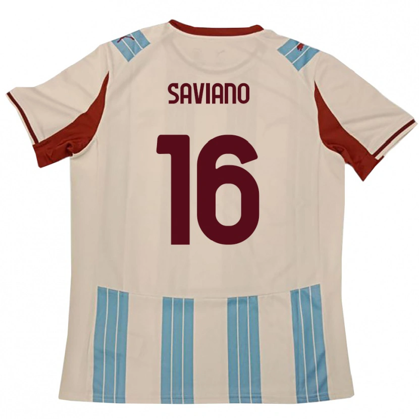 Danxen Hombre Camiseta Gianpaolo Saviano #16 Azul Celeste Blanco 2ª Equipación 2025/26 La Camisa