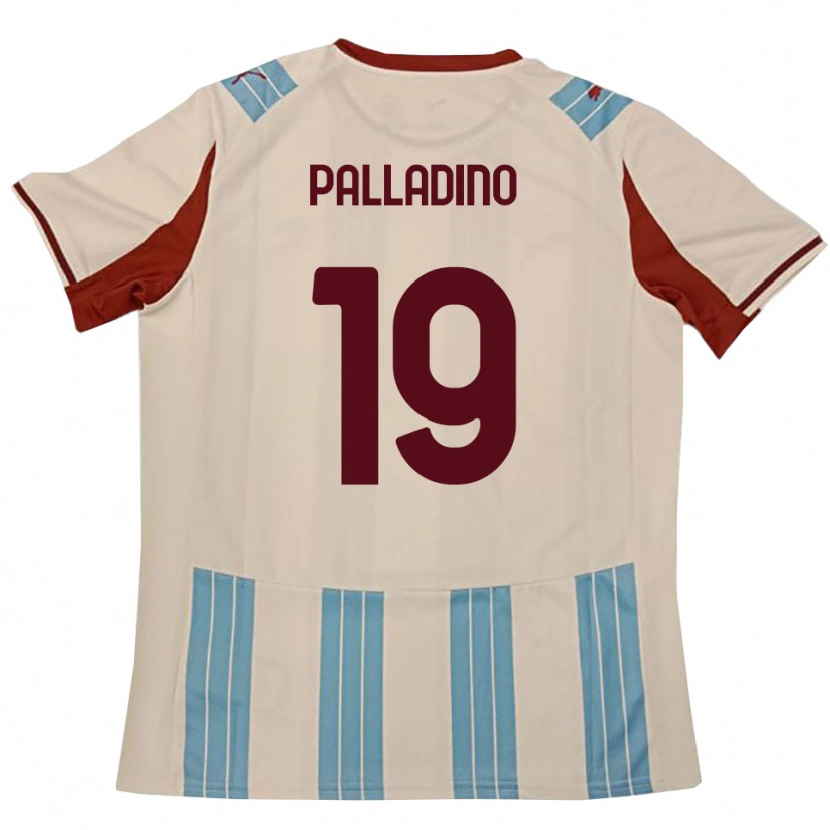 Danxen Hombre Camiseta Alfonso Palladino #19 Azul Celeste Blanco 2ª Equipación 2025/26 La Camisa