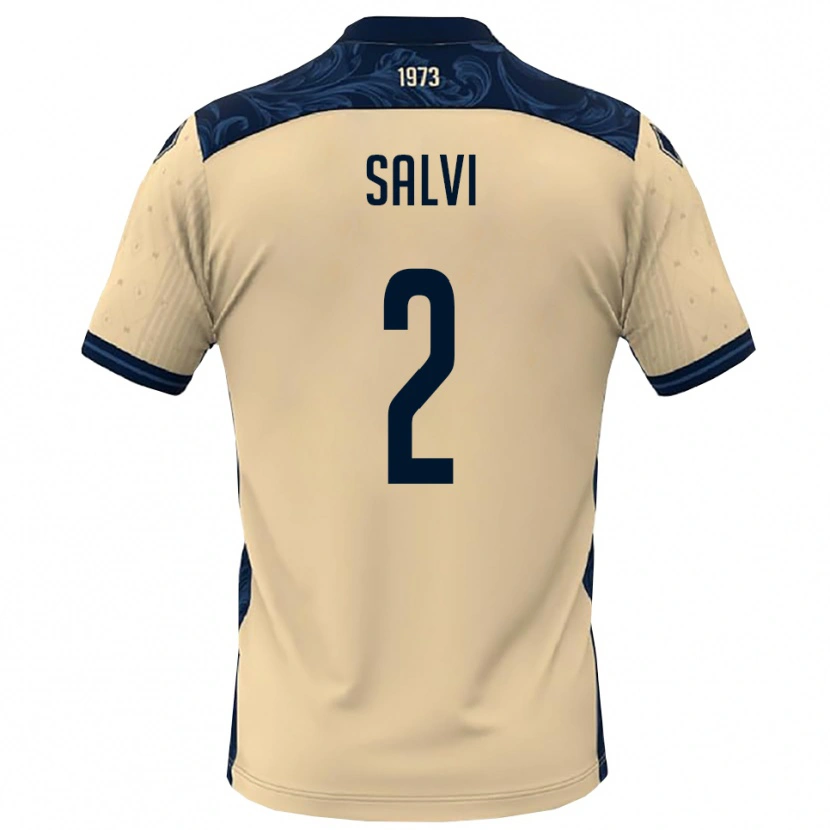 Danxen Hombre Camiseta Alessandro Salvi #2 Blanco Marino 2ª Equipación 2025/26 La Camisa