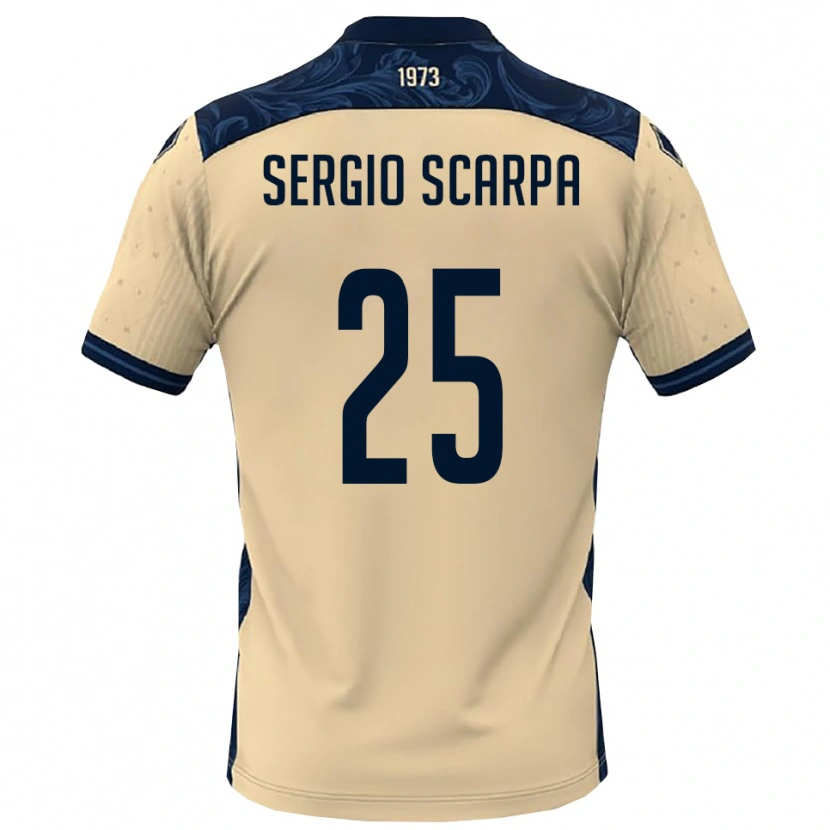 Danxen Hombre Camiseta Nicolò Sergio Scarpa #25 Blanco Marino 2ª Equipación 2025/26 La Camisa