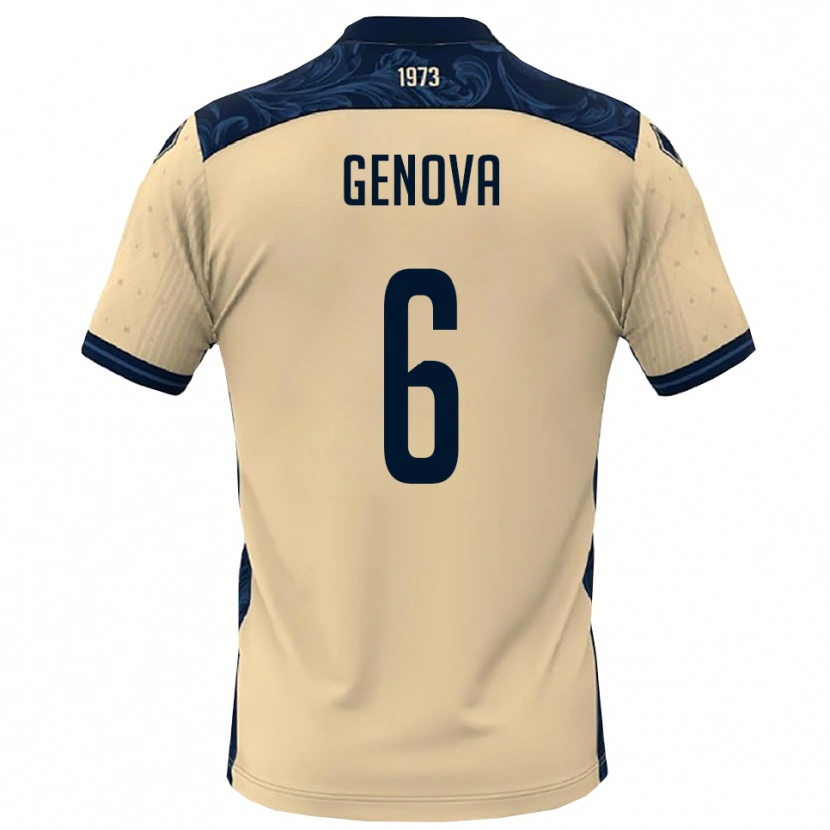 Danxen Hombre Camiseta Alessio Genova #6 Blanco Marino 2ª Equipación 2025/26 La Camisa