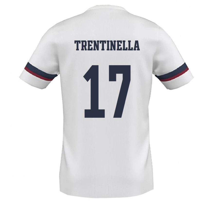 Danxen Hombre Camiseta Marco Trentinella #17 Blanco Rojo 2ª Equipación 2025/26 La Camisa