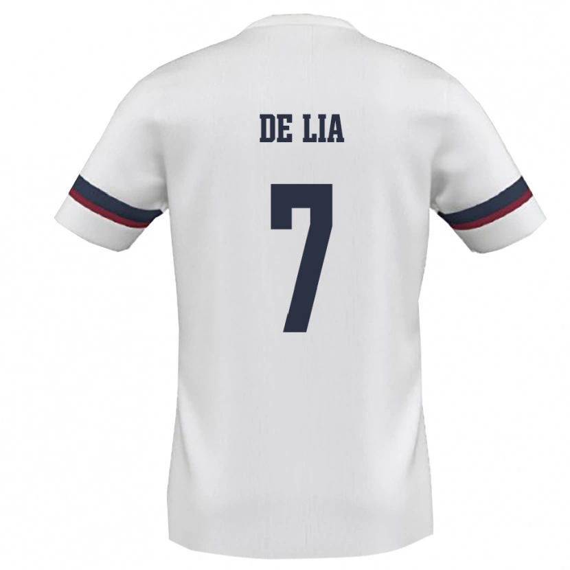 Danxen Hombre Camiseta Vincenzo De Lia #7 Blanco Rojo 2ª Equipación 2025/26 La Camisa