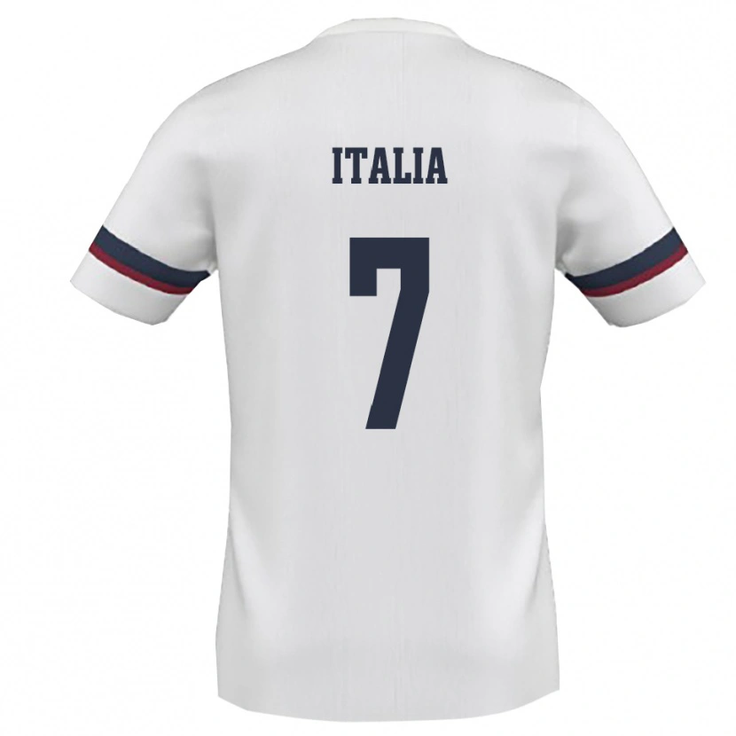 Danxen Hombre Camiseta Matteo Italia #7 Blanco Rojo 2ª Equipación 2025/26 La Camisa