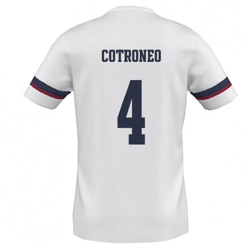 Danxen Hombre Camiseta Antonio Cotroneo #4 Blanco Rojo 2ª Equipación 2025/26 La Camisa