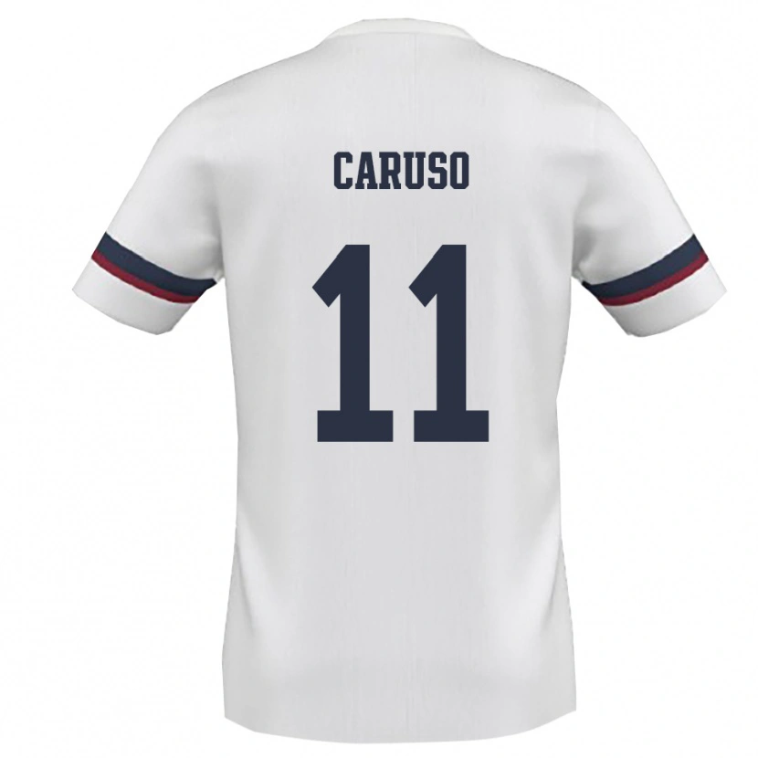 Danxen Hombre Camiseta Daniele Caruso #11 Blanco Rojo 2ª Equipación 2025/26 La Camisa