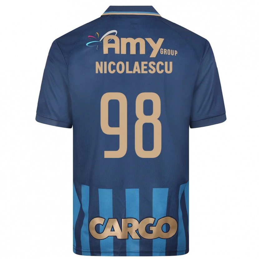 Danxen Hombre Camiseta Ion Nicolaescu #98 Azul Marino 2ª Equipación 2025/26 La Camisa