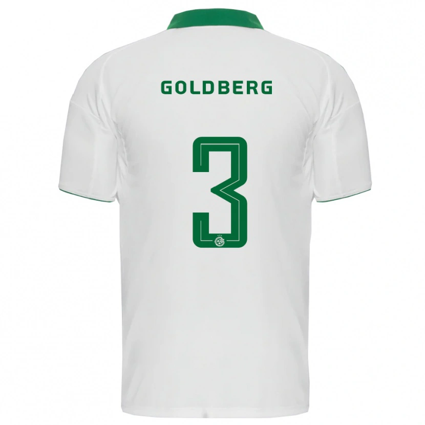 Danxen Hombre Camiseta Shon Goldberg #3 Blanco Verde 2ª Equipación 2025/26 La Camisa