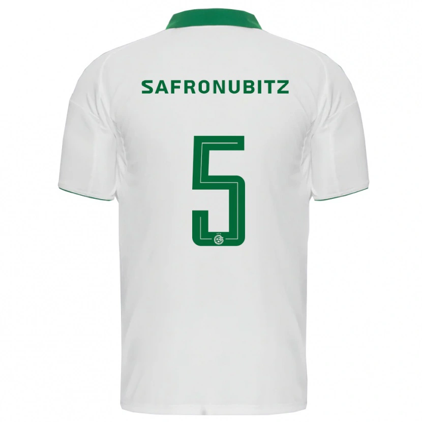 Danxen Hombre Camiseta Dan Safronubitz #5 Blanco Verde 2ª Equipación 2025/26 La Camisa