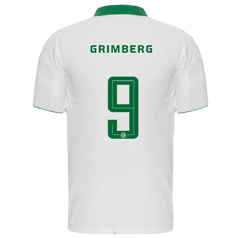 Danxen Hombre Camiseta Adam Grimberg #9 Blanco Verde 2ª Equipación 2025/26 La Camisa