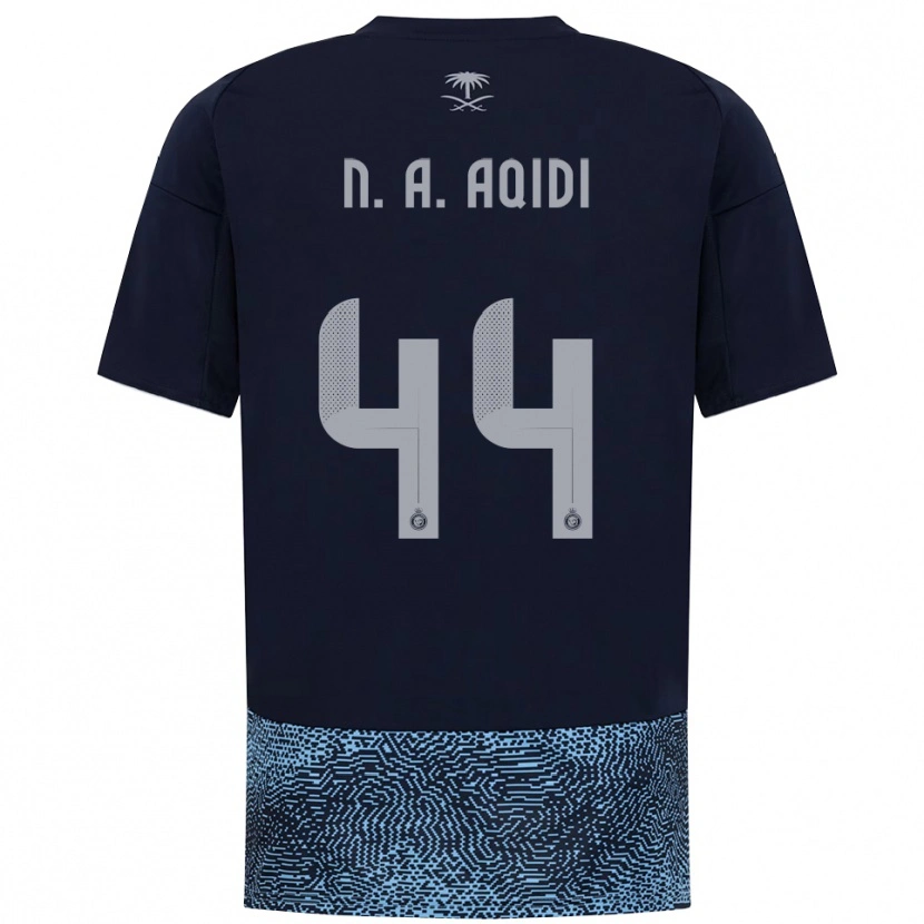 Danxen Hombre Camiseta Nawaf Al-Aqidi #44 Marino Azul Celeste 2ª Equipación 2025/26 La Camisa