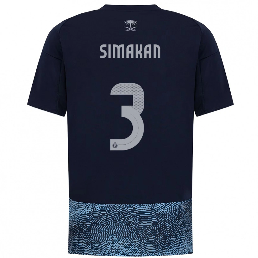 Danxen Hombre Camiseta Mohamed Simakan #3 Marino Azul Celeste 2ª Equipación 2025/26 La Camisa