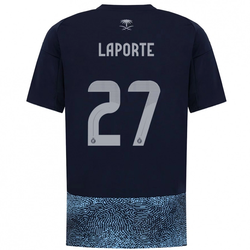 Danxen Hombre Camiseta Aymeric Laporte #27 Marino Azul Celeste 2ª Equipación 2025/26 La Camisa