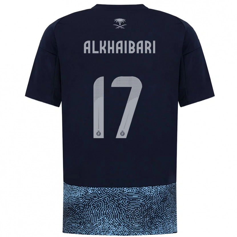 Danxen Hombre Camiseta Abdullah Al-Khaibari #17 Marino Azul Celeste 2ª Equipación 2025/26 La Camisa