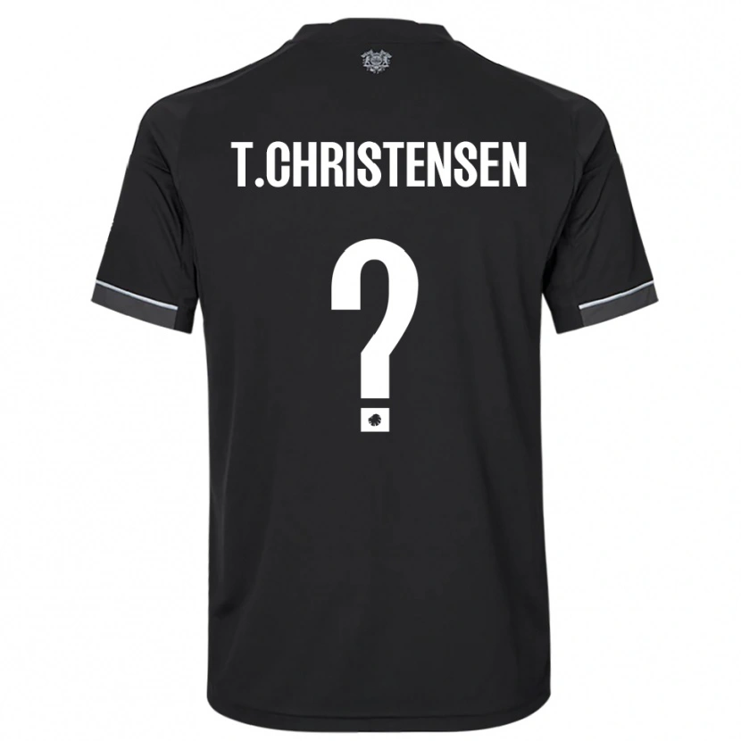 Danxen Hombre Camiseta Tristan Christensen #0 Negro Blanco 2ª Equipación 2025/26 La Camisa