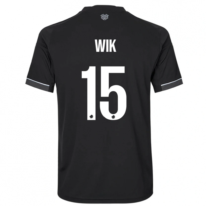 Danxen Hombre Camiseta Viktoria Wik #15 Negro Blanco 2ª Equipación 2025/26 La Camisa