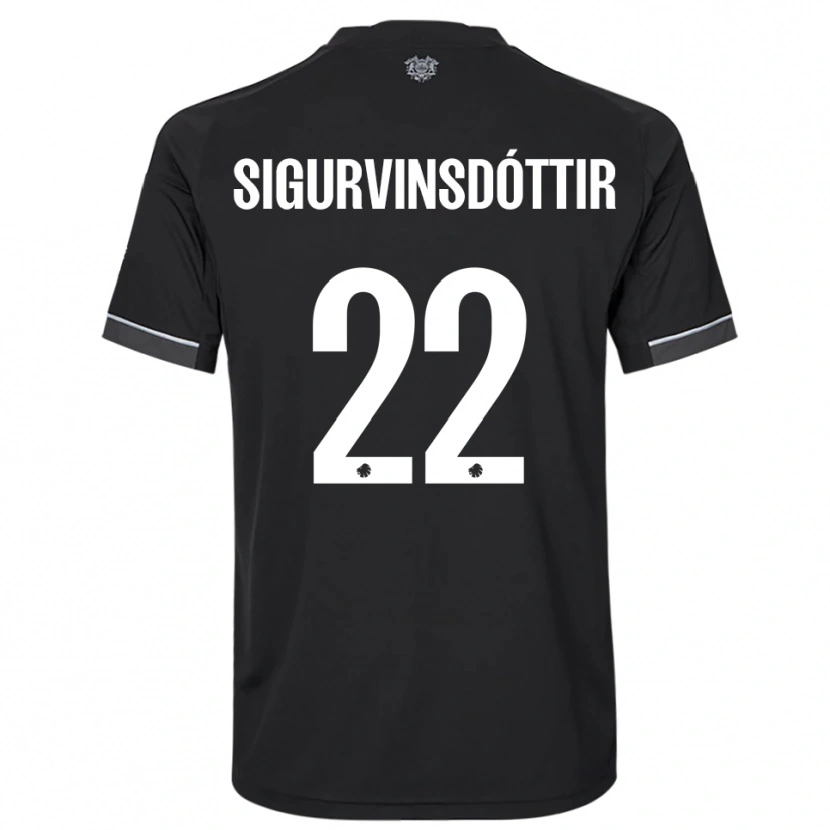 Danxen Hombre Camiseta Sunneva Sigurvinsdóttir #22 Negro Blanco 2ª Equipación 2025/26 La Camisa