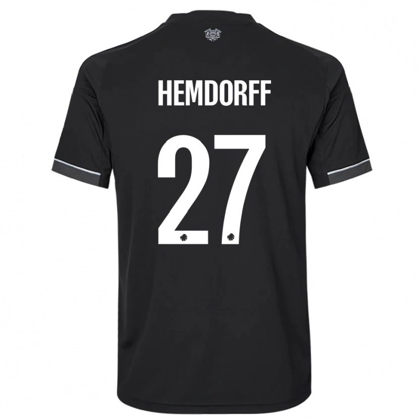 Danxen Hombre Camiseta Mathilde Hemdorff #27 Negro Blanco 2ª Equipación 2025/26 La Camisa